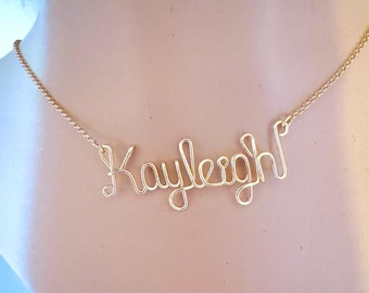 Wire Wrapped Name Necklace, Personalized Jewelry, Custom Word