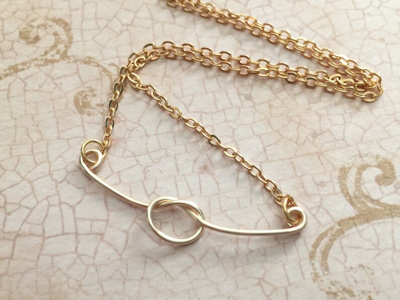 Tie the Knot Necklace Long Ends Knot Necklace Wire Knot Etsy