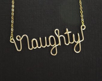 Personalized Wire Name Necklace: Sterling Silver or Gold