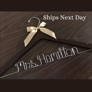 Personalized wedding dress hanger for bride, Customized bride hanger, dress hanger, Wedding gift, Bridesmaid, name hanger, bridal hanger,