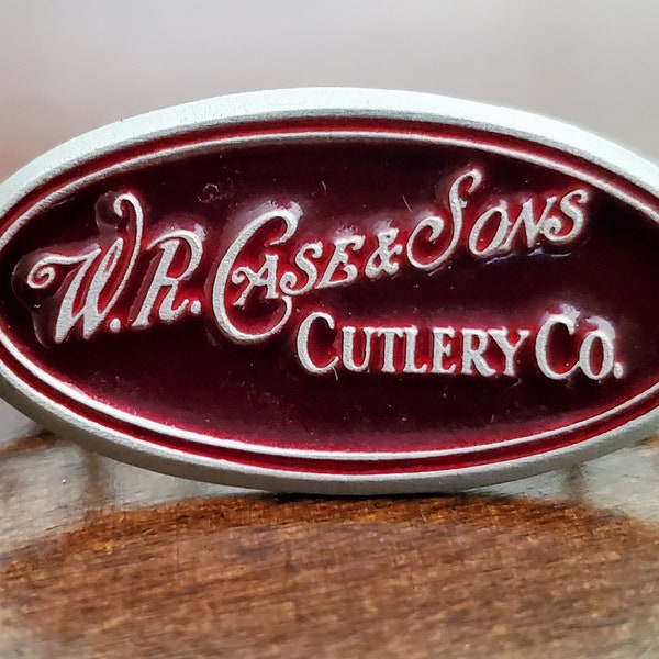 W. R. Case & Sons Cutlery Company Hat Lapel Pin Red Enamel