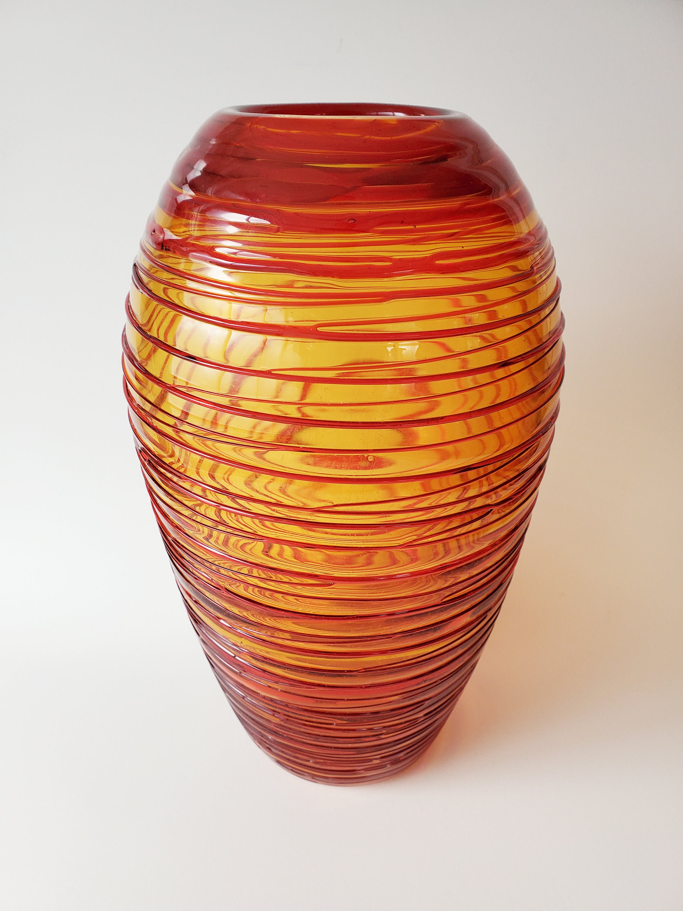 Henry HENRY DEAN オレンジ Form Glass フラワーベース 20cm Dean
