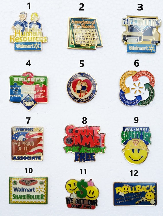 3 Styles Wal-Mart Pins / Pinbacks