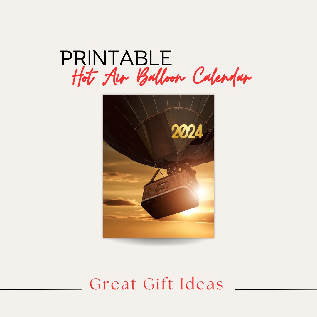 Hot Air Balloon Calendar Beautiful Hot Air Balloon Calendar Etsy