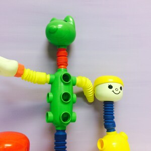 Vintage Tomy Popoids, Fun Building Set, Tomy Toys, Popoids Toys, Bendable Arms, Build a Figure, Cute Vintage Toys, Popoid Playset, Tomy Toy image 9