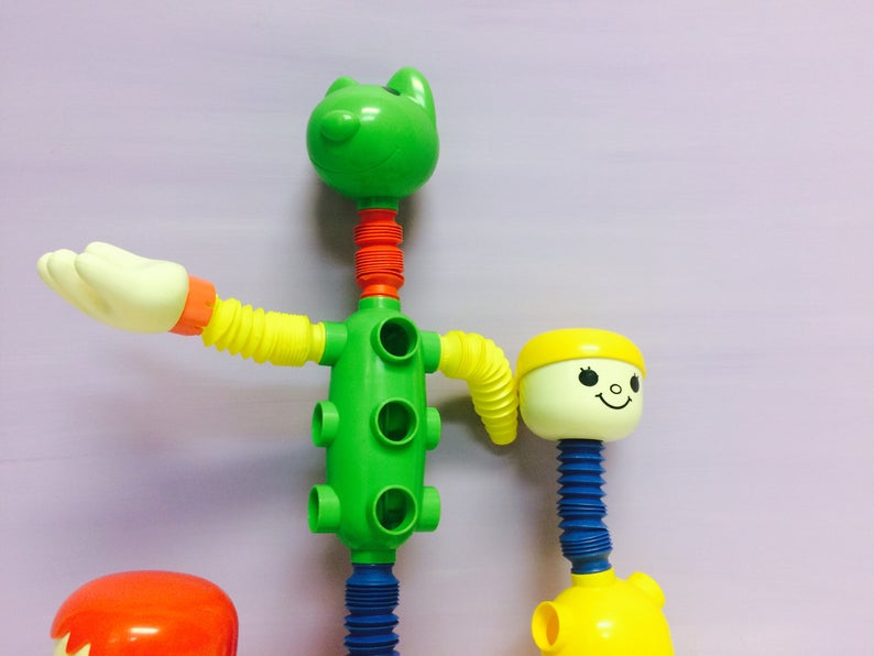 Vintage Tomy Popoids, Fun Building Set, Tomy Toys, Popoids Toys, Bendable Arms, Build a Figure, Cute Vintage Toys, Popoid Playset, Tomy Toy image 9