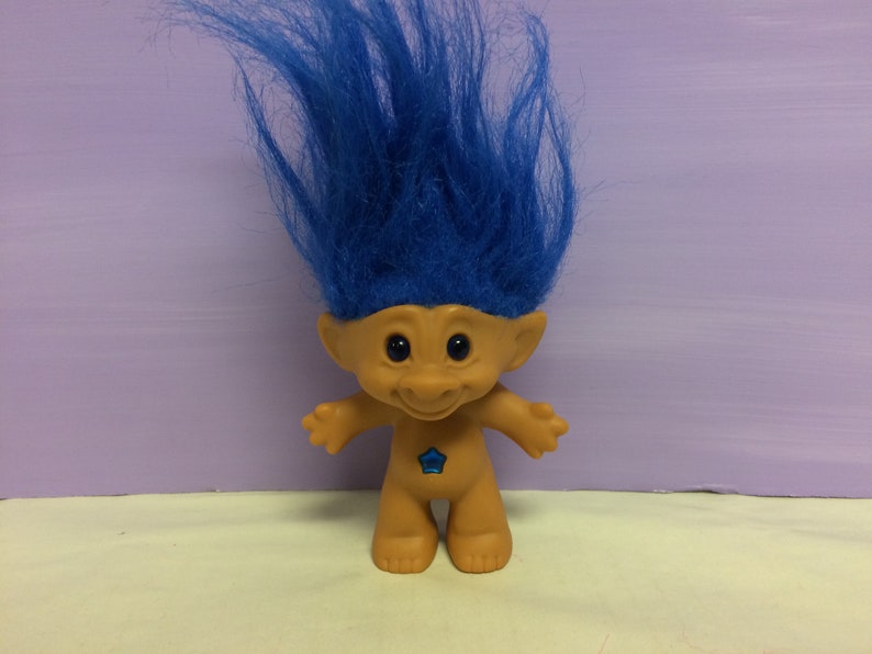 Vintage Treasure Troll Blue Haired Troll 1990s Collectible ...
