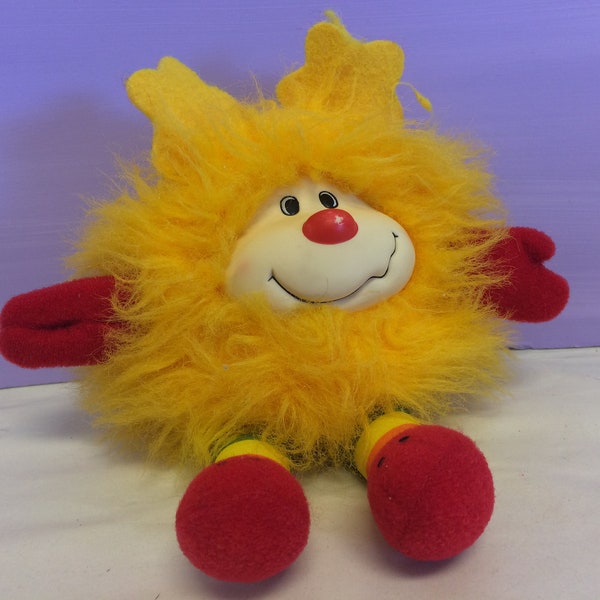 Vintage Rainbow Brite Sprite, Yellow Spark Sprite Doll, 1980s Plush, Stuffed Animals, Hallmark 1983, Cute Girl Toys Collectible, 80s toys