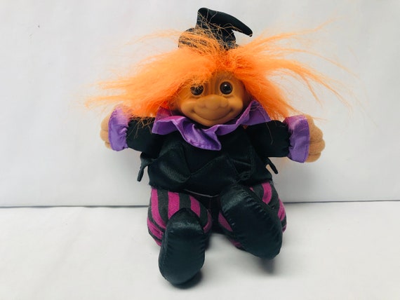 Troll Doll 4 1 2 Russ Halloween Witch Orange Hair Modern 1975 Now