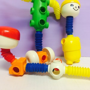 Vintage Tomy Popoids, Fun Building Set, Tomy Toys, Popoids Toys, Bendable Arms, Build a Figure, Cute Vintage Toys, Popoid Playset, Tomy Toy image 8