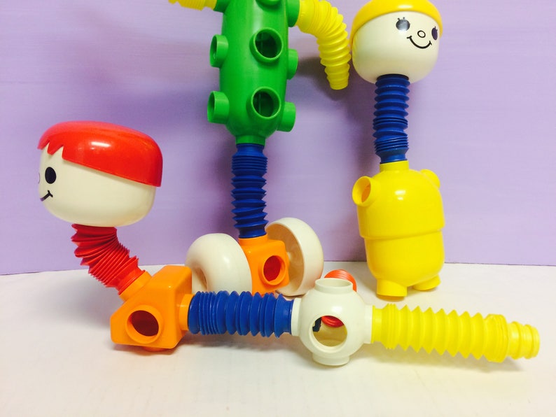 Vintage Tomy Popoids, Fun Building Set, Tomy Toys, Popoids Toys, Bendable Arms, Build a Figure, Cute Vintage Toys, Popoid Playset, Tomy Toy image 8