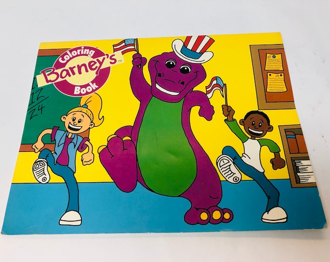 Barney Coloring Book, Barney and the Backyard Gang, Vintage 1990s ...
