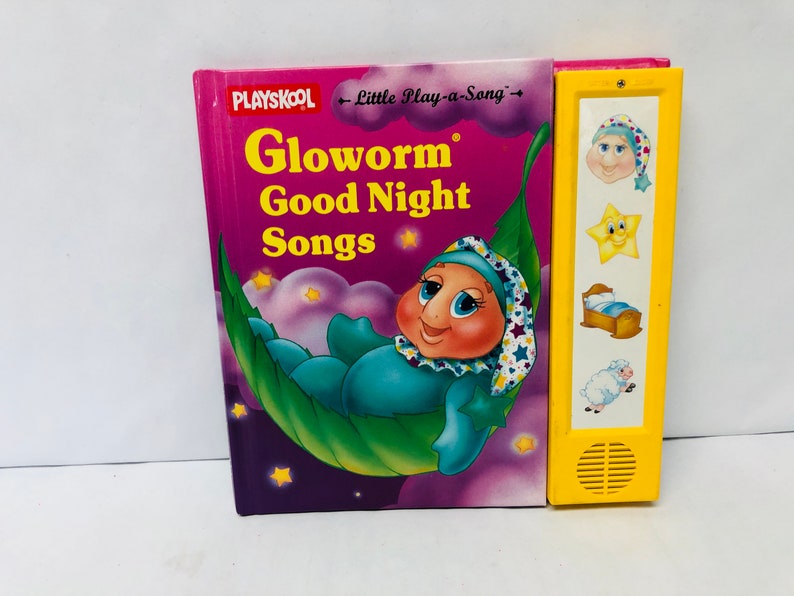 Gloworm Good Night Songs Book Little Play A Song Book Vintage Playskool Hasbro Cute Childrens Book Twinkle Little Star Rock A Bye Baby - 