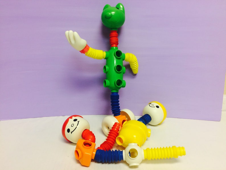 Vintage Tomy Popoids, Fun Building Set, Tomy Toys, Popoids Toys, Bendable Arms, Build a Figure, Cute Vintage Toys, Popoid Playset, Tomy Toy image 5