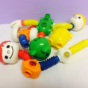 Vintage Tomy Popoids, Fun Building Set, Tomy Toys, Popoids Toys, Bendable Arms, Build a Figure, Cute Vintage Toys, Popoid Playset, Tomy Toy image 3