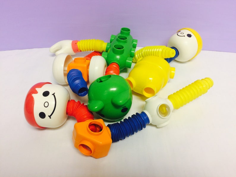 Vintage Tomy Popoids, Fun Building Set, Tomy Toys, Popoids Toys, Bendable Arms, Build a Figure, Cute Vintage Toys, Popoid Playset, Tomy Toy image 3