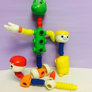 Vintage Tomy Popoids, Fun Building Set, Tomy Toys, Popoids Toys, Bendable Arms, Build a Figure, Cute Vintage Toys, Popoid Playset, Tomy Toy image 7
