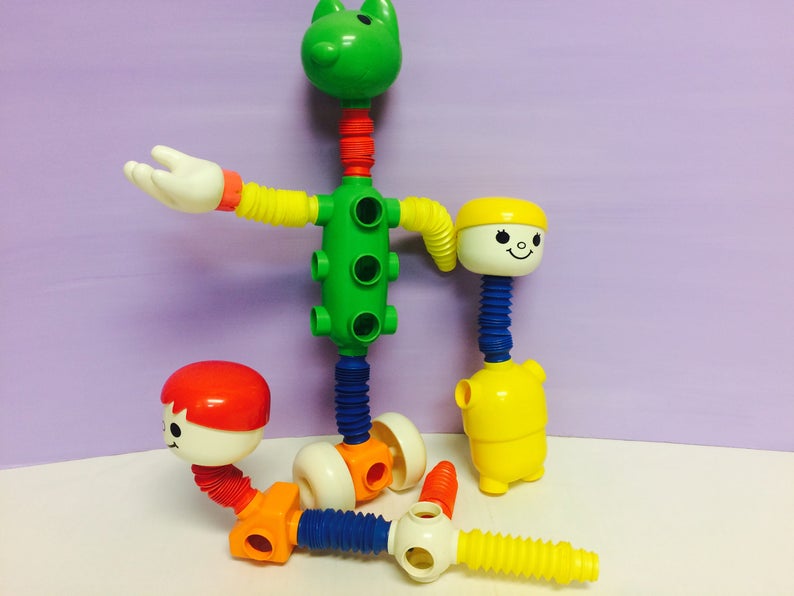 Vintage Tomy Popoids, Fun Building Set, Tomy Toys, Popoids Toys, Bendable Arms, Build a Figure, Cute Vintage Toys, Popoid Playset, Tomy Toy image 7