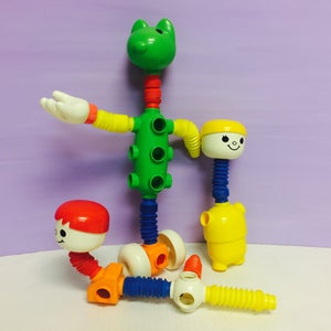 Vintage Tomy Popoids, Fun Building Set, Tomy Toys, Popoids Toys, Bendable Arms, Build a Figure, Cute Vintage Toys, Popoid Playset, Tomy Toy image 10