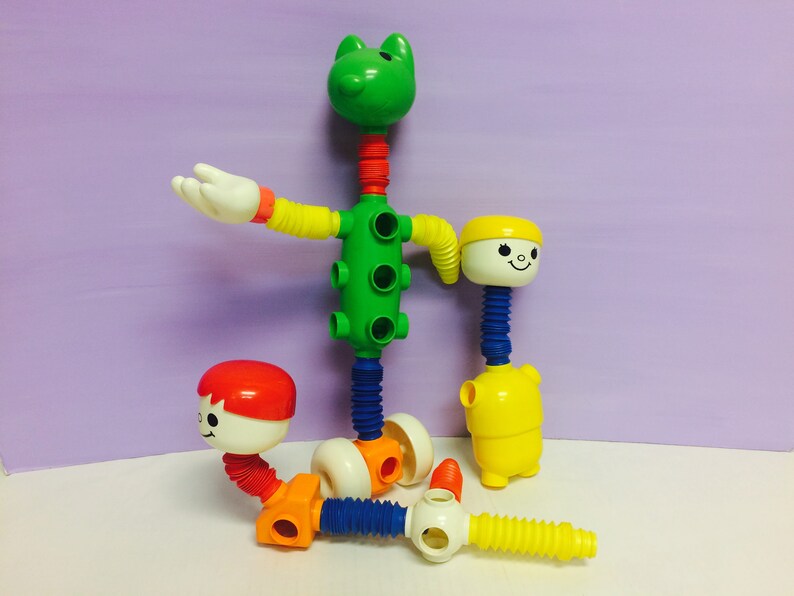 Vintage Tomy Popoids, Fun Building Set, Tomy Toys, Popoids Toys, Bendable Arms, Build a Figure, Cute Vintage Toys, Popoid Playset, Tomy Toy image 10