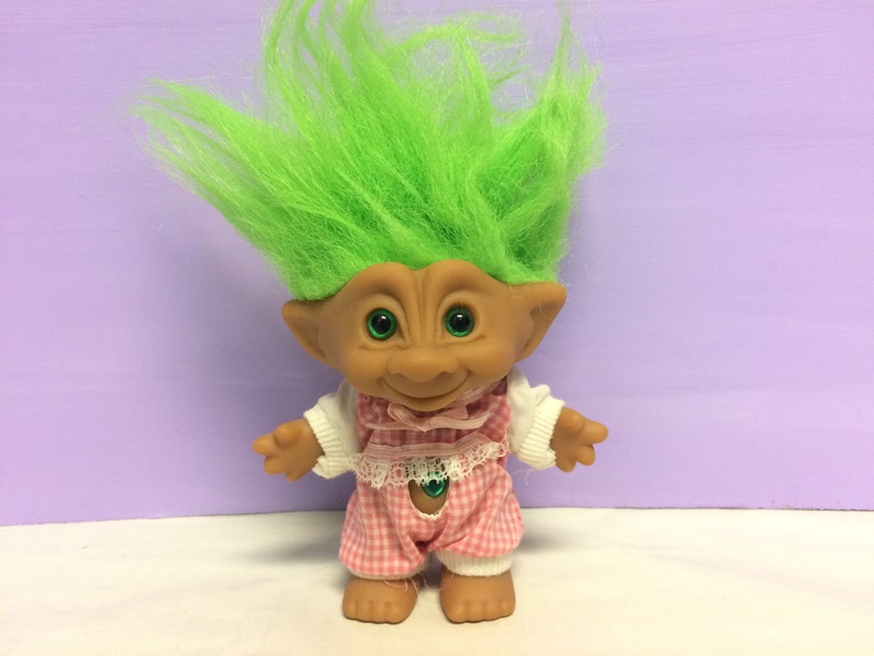 Vintage Ace Novelty Troll Green Hair Treasure Troll 1990s Etsy