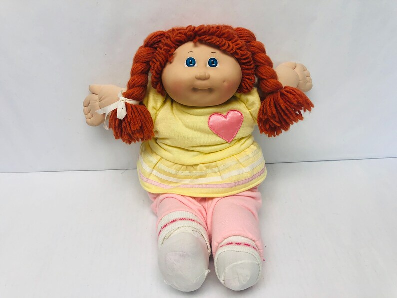 Vintage Cabbage Patch Kid Doll Cpk 1980s Red Head Blue Etsy