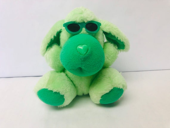 green dog plush