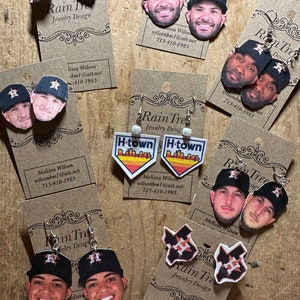 Houston Astros Players Head Earrings