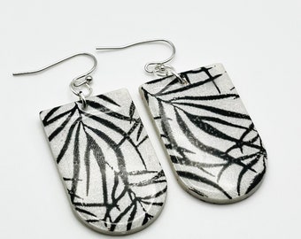 Black Fern Earrings (silver)