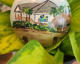 St. George Island Blue Parrot Ornament Shatterproof/Coastal, Beach