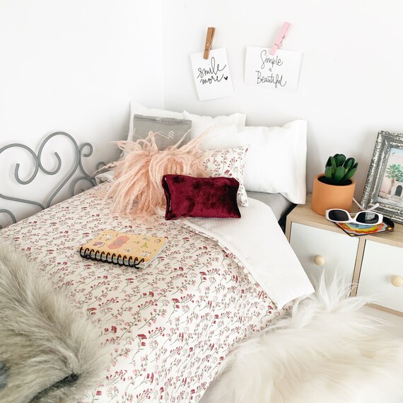 Doll Bedding Set Floral Doll Comforter Set Fluffy Doll Etsy