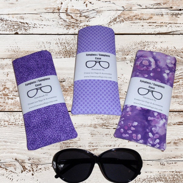 Purple Soft Padded Eyeglass or Sunglasses Accessories Case, Gift For Her