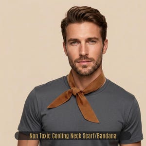 Camel Cotton Gel Neck Cooler: Handmade Cooling Bandanna Scarf