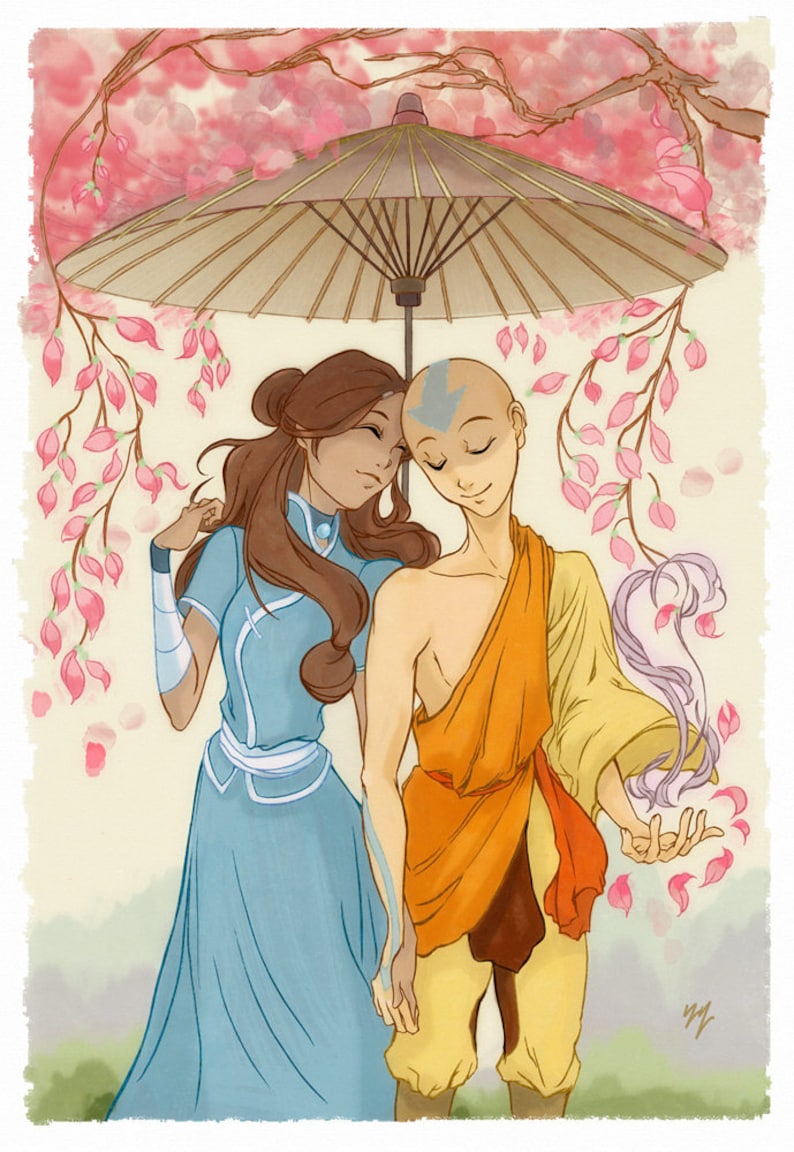 Aang And Katara From Avatar The Last Airbender Poster Etsy