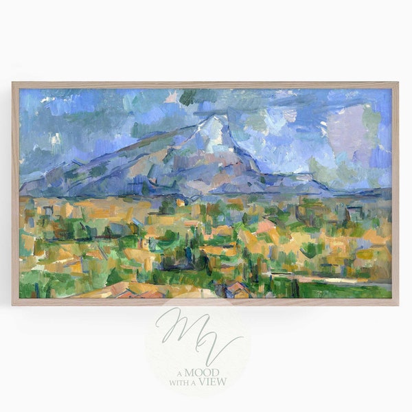 Samsung Frame TV Art: Montagne Sainte-Victoire by Cézanne, Vintage Abstract TV Art, Digital Wallpaper, Smart TV 4k Art, Instant Download Art