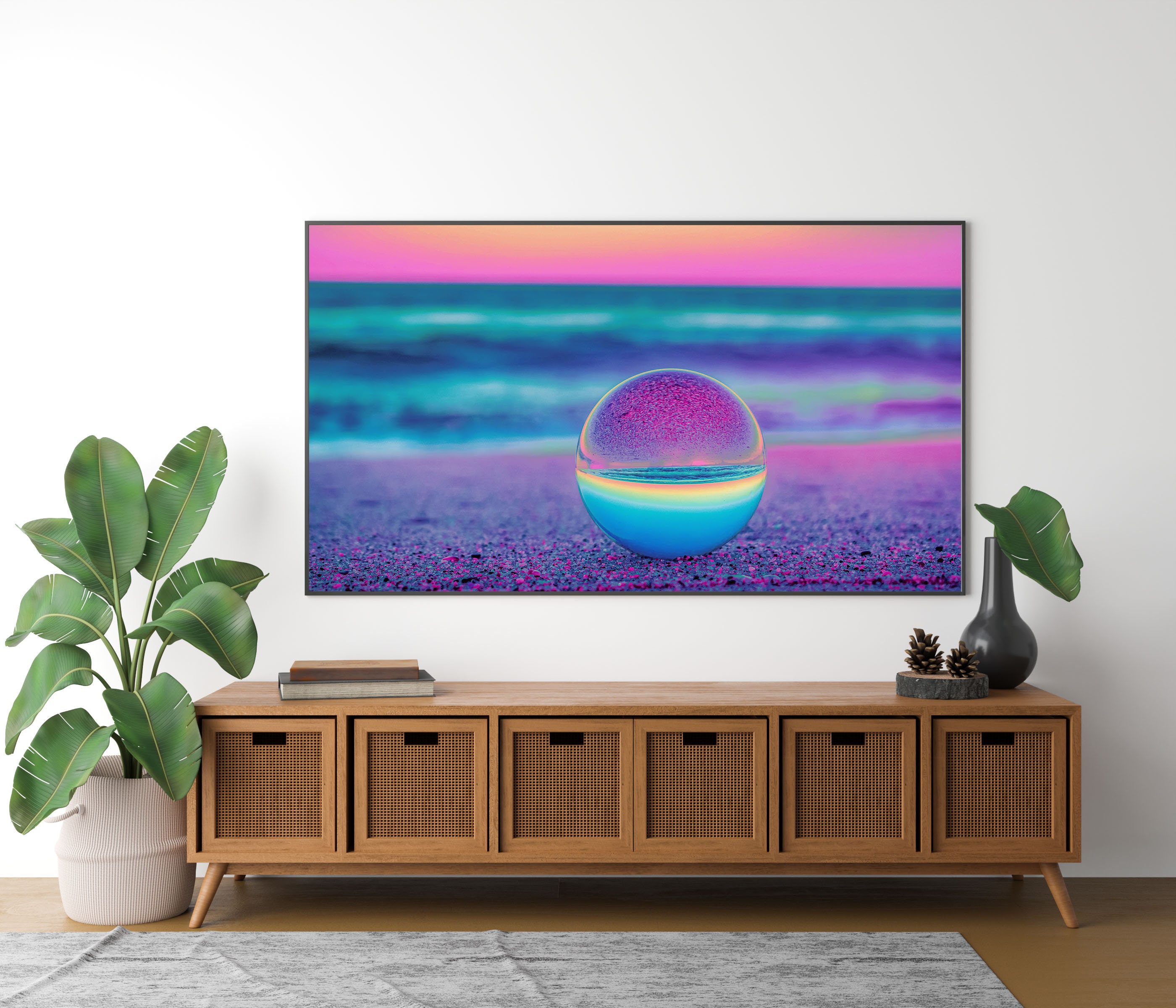 Samsung Frame TV Art, Crystal Ball Photography, Summer Beach Scene ...