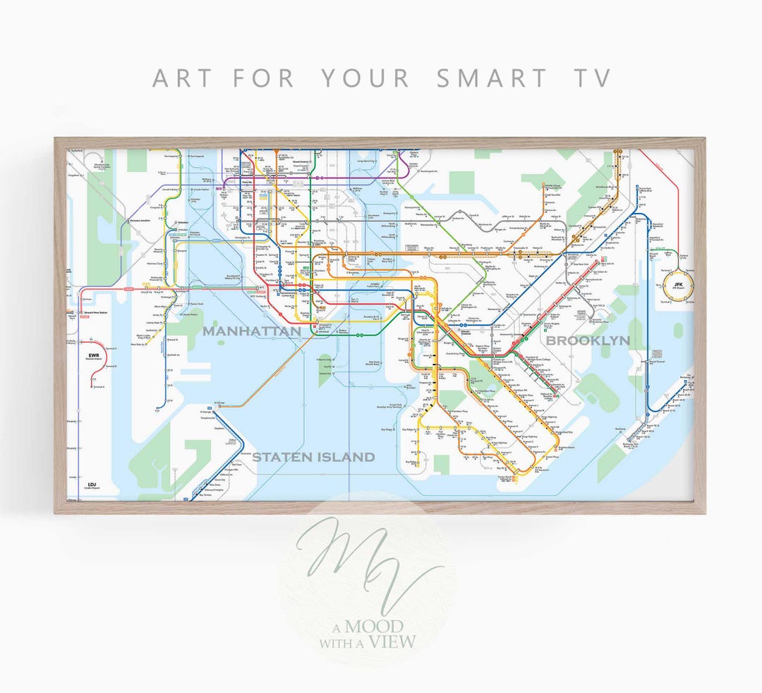 Frame Metro Map NYC Subway Map Art for Samsung Frame TV (digital Download) - Etsy