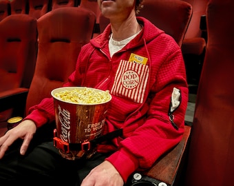 The Ultimate Movie Theater Jacket - Snack Smuggling Hoodie with Popcorn Holder & Clear Phone Pocket