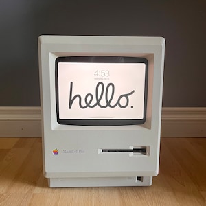 Black Acrylic Frame to Install an iPad Mini 6 into a Vintage Macintosh