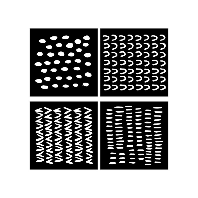 StencilsSet of 4Stencils for ArtHand drawn Etsy