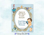 11 x14 Sign Vintage Storybook Reading Books Light Skin Tone Baby Boy Digital Instant Download