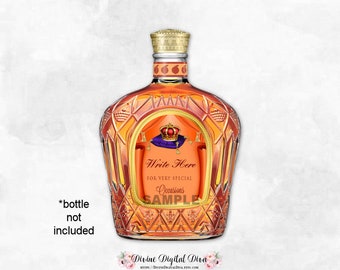NEW CROWN ROYAL WHISKEY BOTTLE KEYCHAIN Alcohol Ring Orange