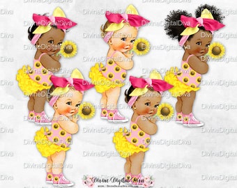 Free Free 313 Sunflower Afro Puff Baby Clipart SVG PNG EPS DXF File