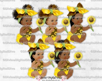 Free Free 123 Sunflower Afro Puff Baby Clipart SVG PNG EPS DXF File