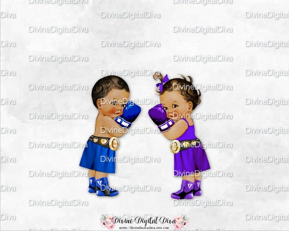 Boy Girl Medium Tone Umbrella Rain Boots Pink Blue Gender Reveal Twins Clipart Instant Download