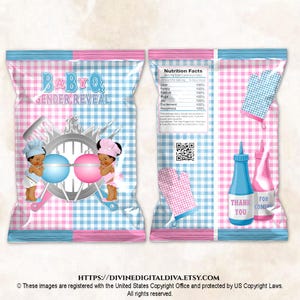 BabyQ Chip Bag BBQ Baby Girl Boy Baby Dark Tone Puffs Printable Digital