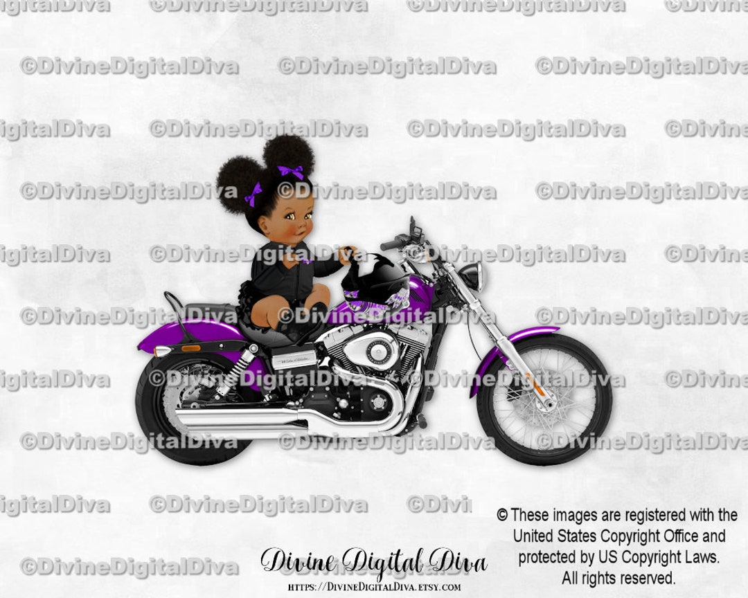 Princess Riding Motorcycle Little Princess Riding on a Motorcycle Biker Black Jacket Boots Helmet ...