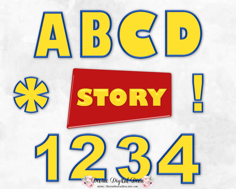 Boy Story Alphabet Letters Numbers Symbols Sign Boards Clipart - Etsy