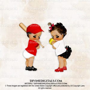 Joueur de baseball et softball rouge, noir et blanc | Ton moyen bébé garçon fille | Sexe révélateur des jumeaux | Téléchargement instantané