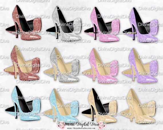 PNG Purple Glitter High Heels, Stiletto Clipart, Png, Beauty Glamour  Birthday Card Element Womens Shoes, Girley Commercial Use - Etsy Norway